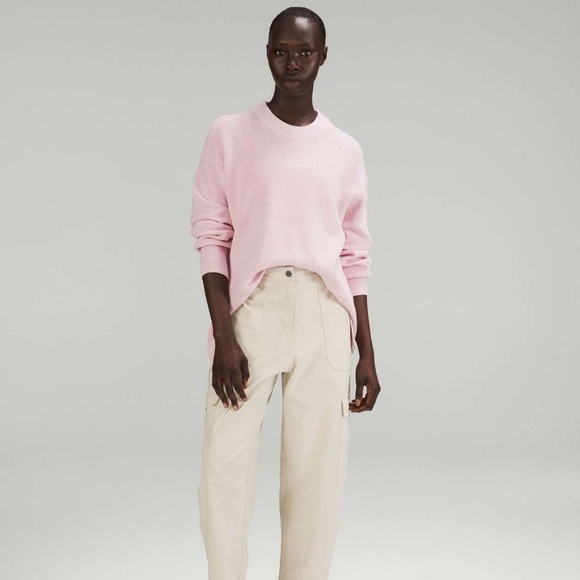 Lululemon Merino Wool-Blend Ribbed Crewneck Sweater
Heathered Pink Peony, size L - Picture 1 of 6